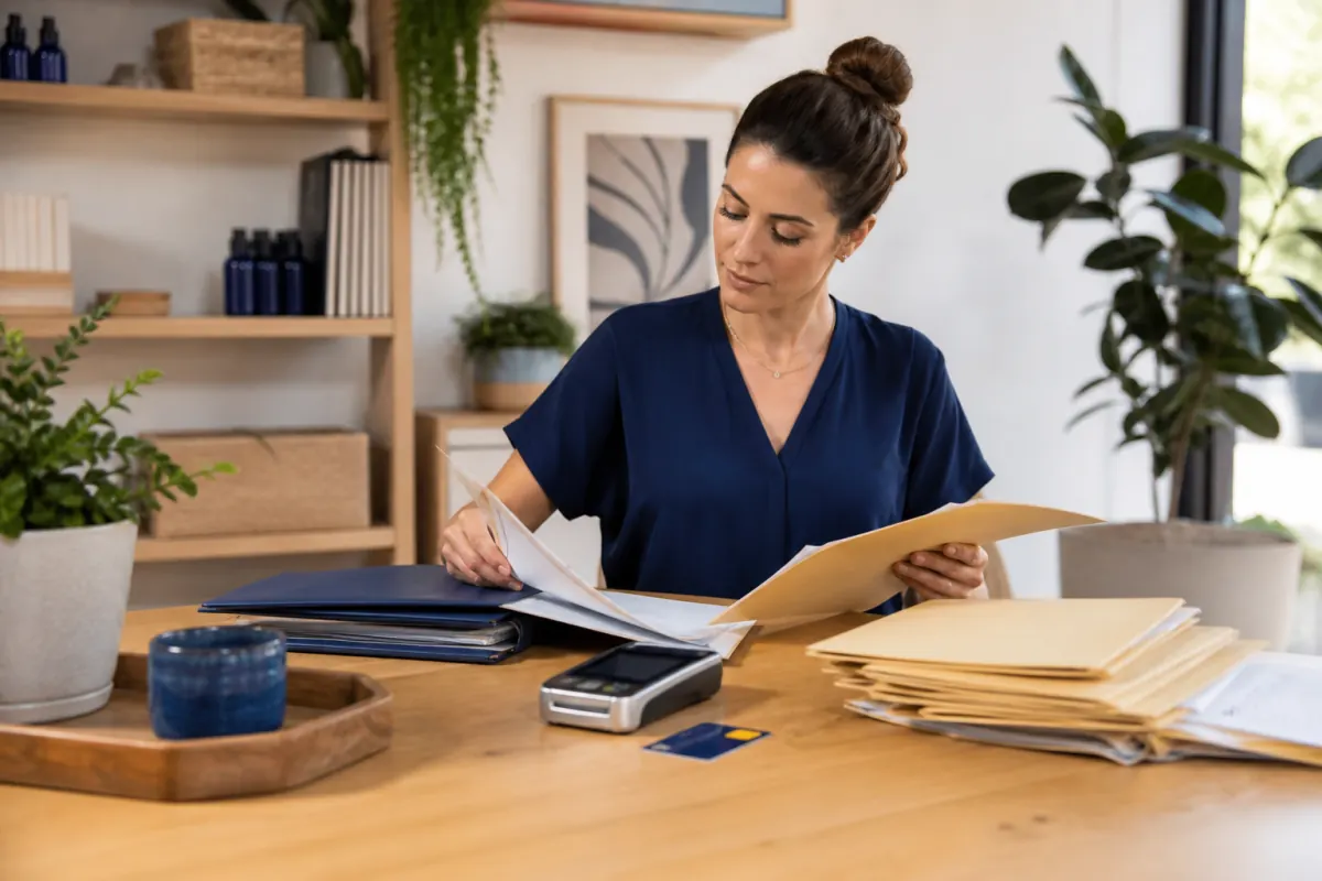 Wellness administrator separating qualified-care records from general wellness services
