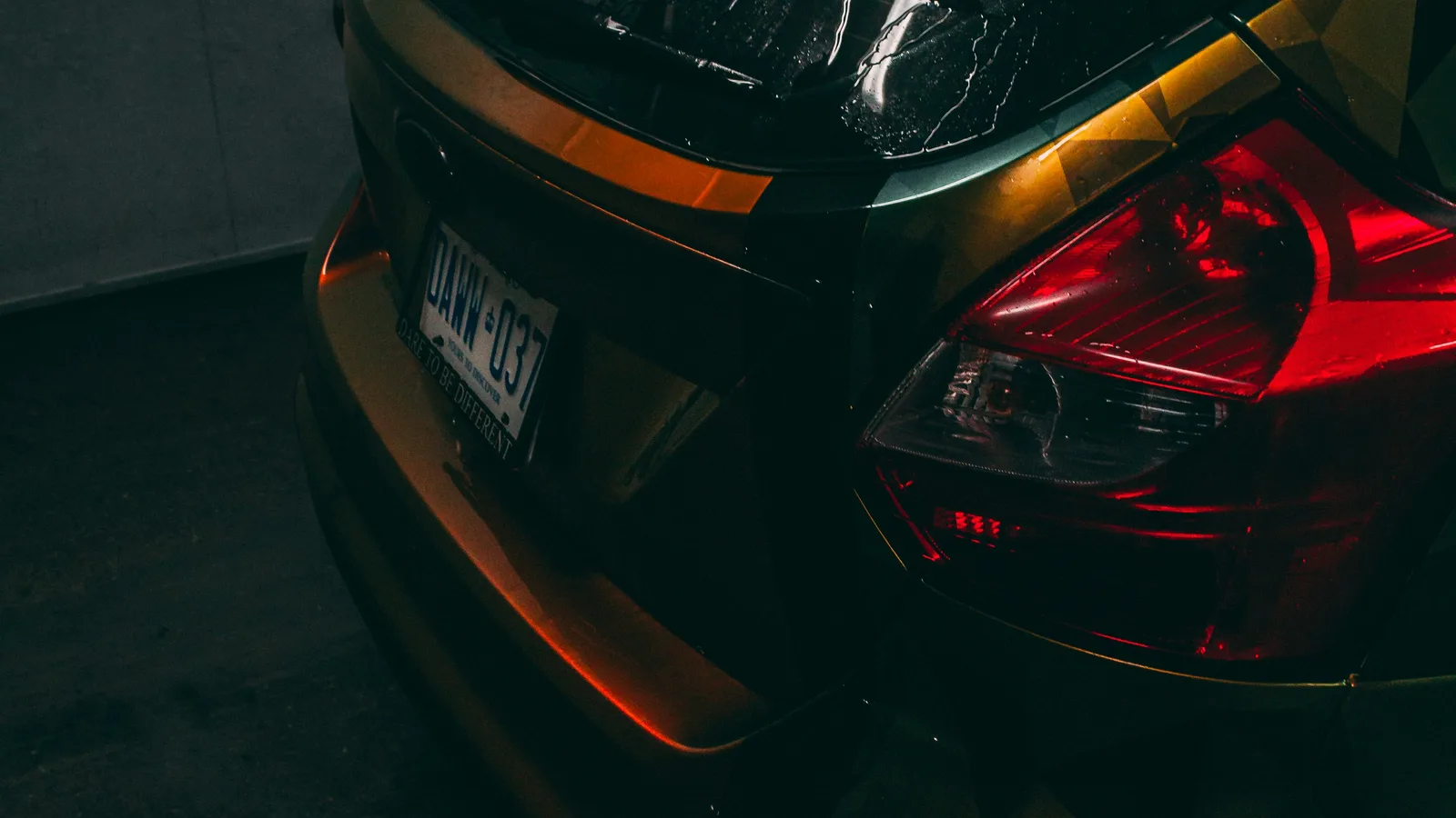 A close up of the back of a car.